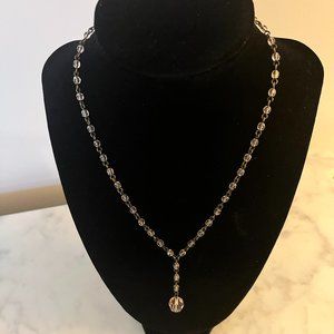 Pink crystal "Y" necklace